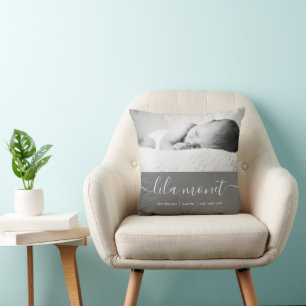 Coussin Statistiques de naissance nouveau-né Lancer l'orei