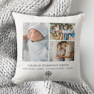 Coussin Statistiques et photos sur le nouveau-né