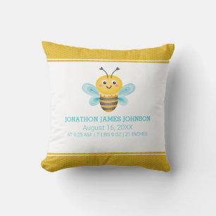 Coussin Statistiques sur la naissance des abeilles jaunes