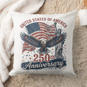 Coussin Statue de la Liberté aigle chauve 250e anniversair