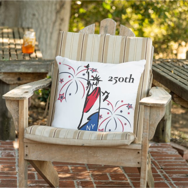 Coussin Statue de la Liberté avec feux d'artifice 250e Ind (Chaise)