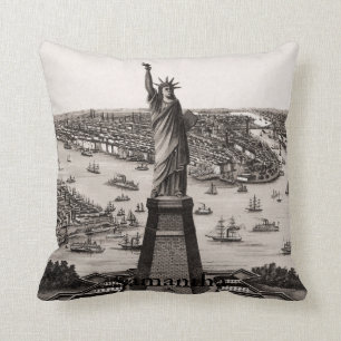 Coussin Statue de la liberté dans le port de New York