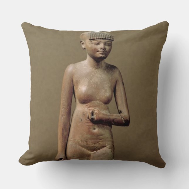 Coussin Statue d'une jeune fille d'employé (bois) (Recto)