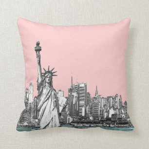 Coussin Statue rose de la Liberté New York Jeter des oreil