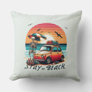 Coussin Stay On Beach - Retro Vibes - Skeleton