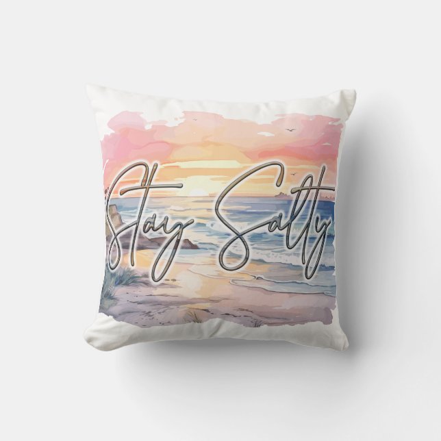 Coussin Stay Salty Sunset Beach (Recto)
