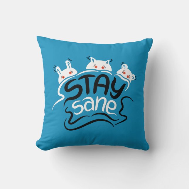 Coussin Stay Sane Funny Madness Typographie (Recto)