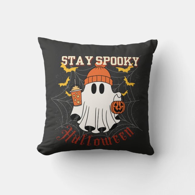 Coussin Stay Spooky Ghost Halloween  (Recto)