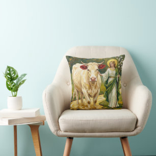 Coussin Ste Brigitte & La Vache Blanche (Imbolc)