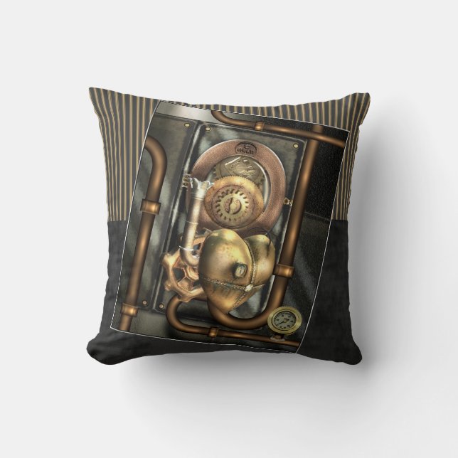 Coussin Steampunk au coeur (Recto)