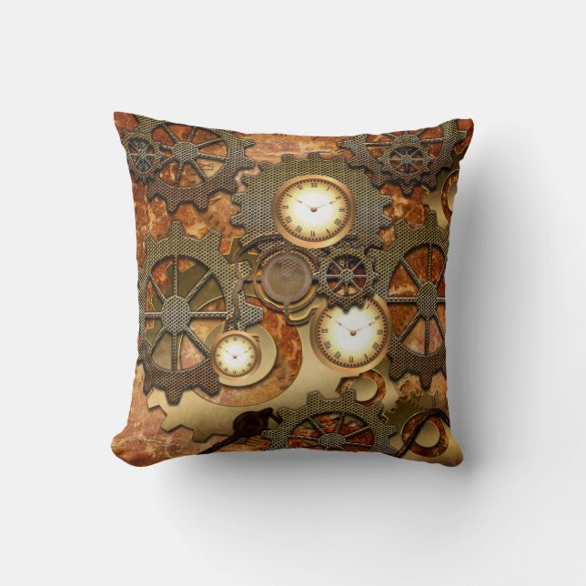 Coussin Steampunk d'or (Recto)