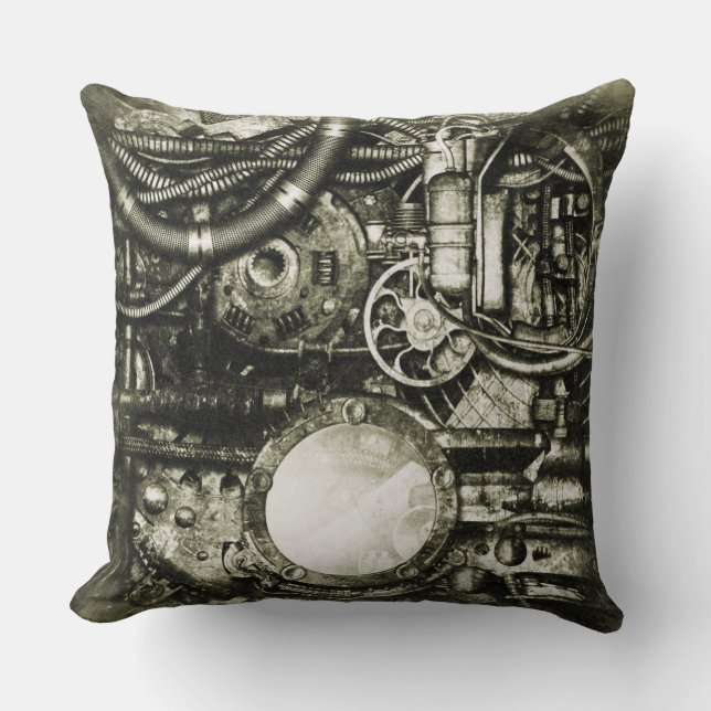 Coussin Steampunk embraye le carreau (Recto)