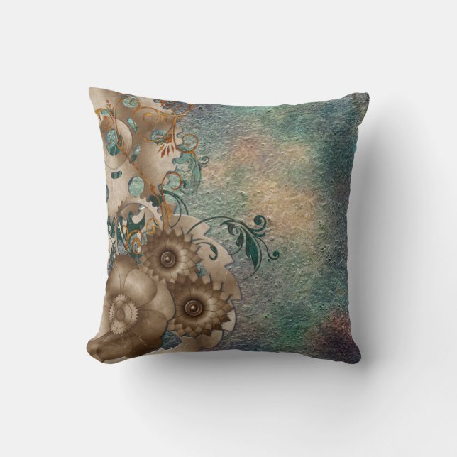 Coussin Steampunk floral (Recto)