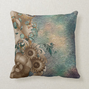 Coussin Steampunk floral