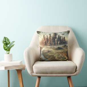 Coussin Steampunk Garden City Imaginaire City