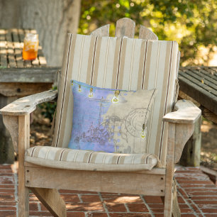 Coussin Steampunk Mécanique Edison Light Bulb Architect