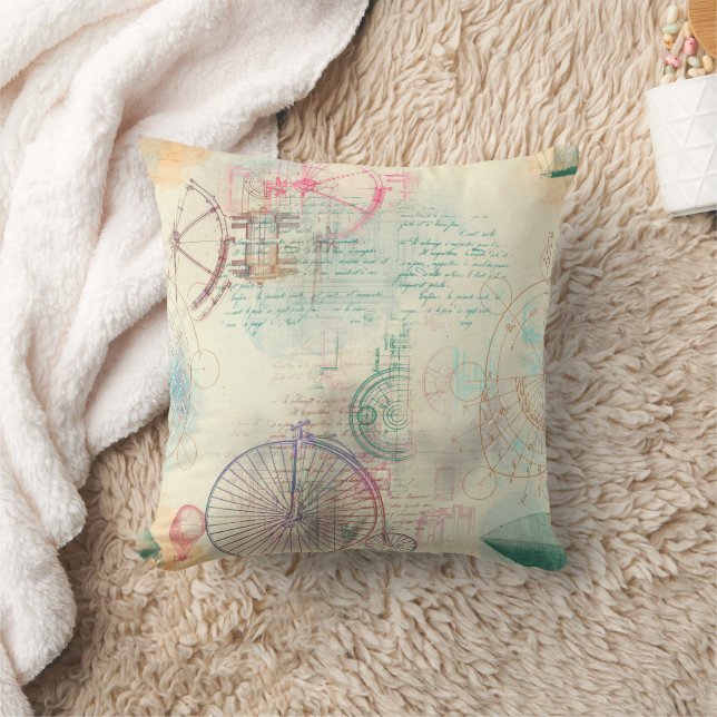 Coussin Steampunk victorien | Watercolor Grunge Pastel (Couverture)