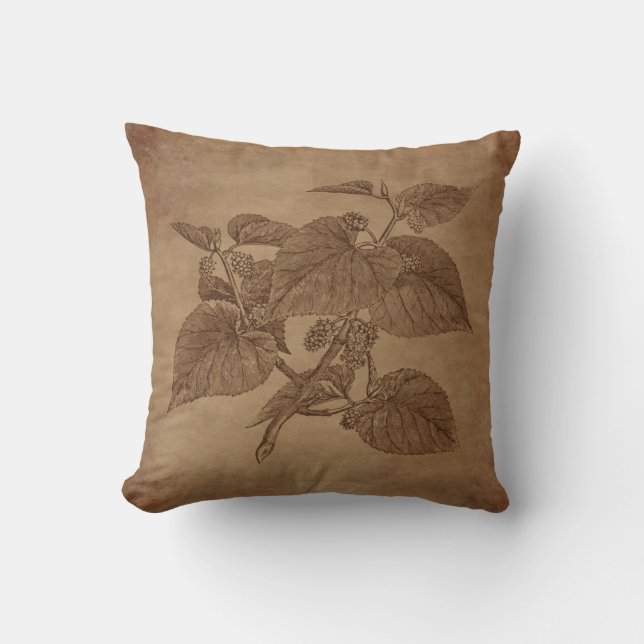 Coussin Steampunk Vintage Mulberry Engraving (Recto)