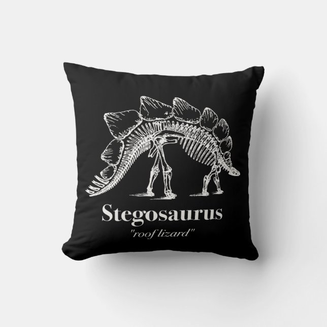 Coussin Stegosaurus Dinosaur Squelette Bones Cool (Recto)