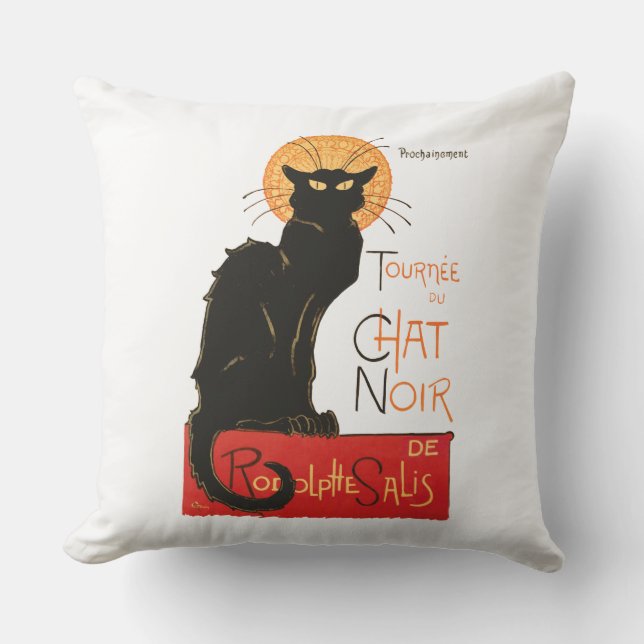 Coussin Steinlen Chat Noir Classique Art Français (Recto)