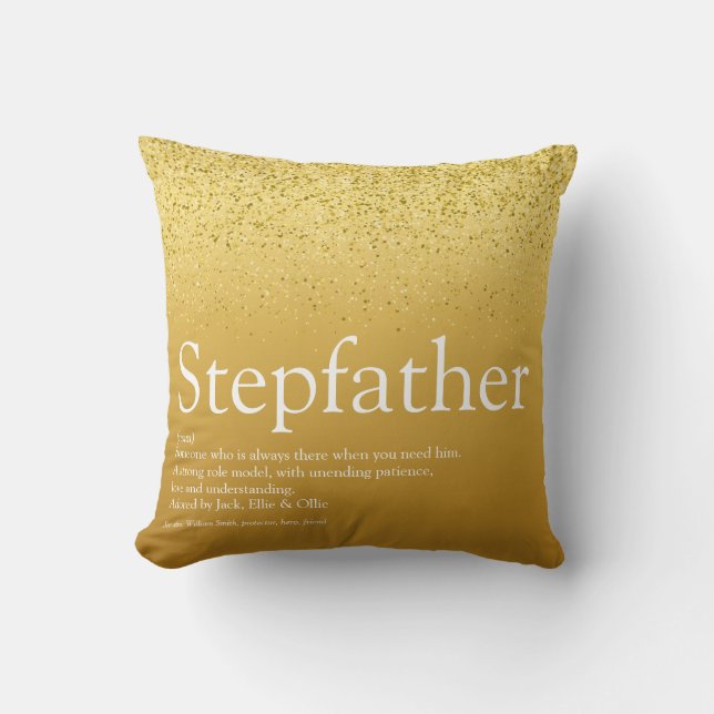 Coussin Stepfather, Stepdad Définition Gold Parties scinti (Recto)
