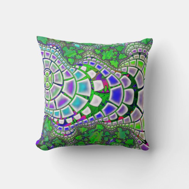 Coussin Steppin Stone Psychedelic 3D Abstrait (Recto)