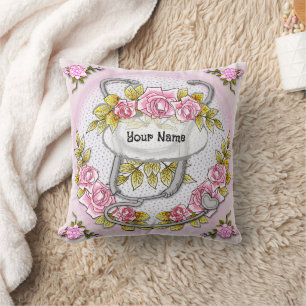 Coussin Stéthoscope Roses