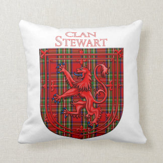 Coussin Stewart Tartan Scottish Plaid Lion Rampant