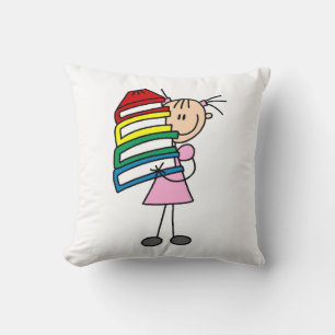 Coussin Stick Girl With Books