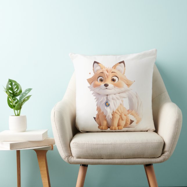 Coussin 🦊 Sticker Fox mignon - Drôle "Restez intelligent" (Chaise)