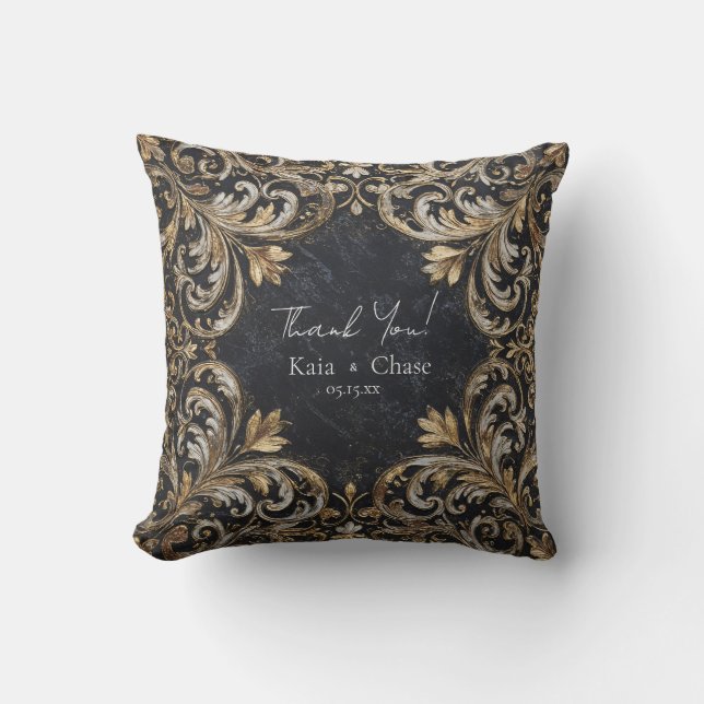 Coussin Sticker Mariage Black and Gold (Recto)