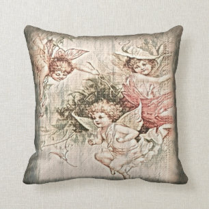 Coussin Sticker vintage Angel Cherubs Classic Round