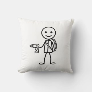 Coussin Stickmen At Work - L'Électricien