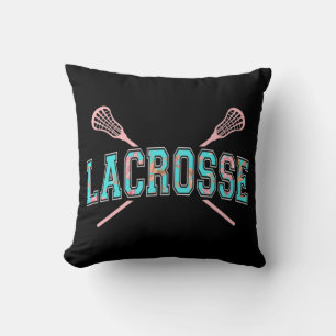 Coussin Sticks croisés de crosse florale LAX Girly Turquoi
