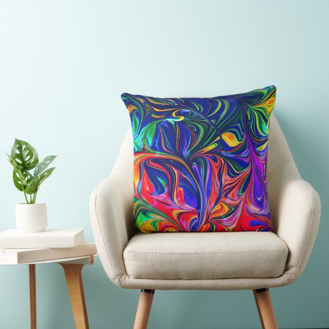 Coussin Sticle à rayures arc-en-ciel (Chaise)