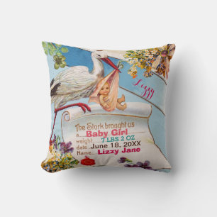 Coussin STORK, BÉBÉ ET SHAMROCK Floral Girl Statistiques b