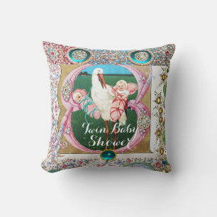 COUSSIN STORK TWIN GIRL BABY SHOWER, JEUX FLORAUX