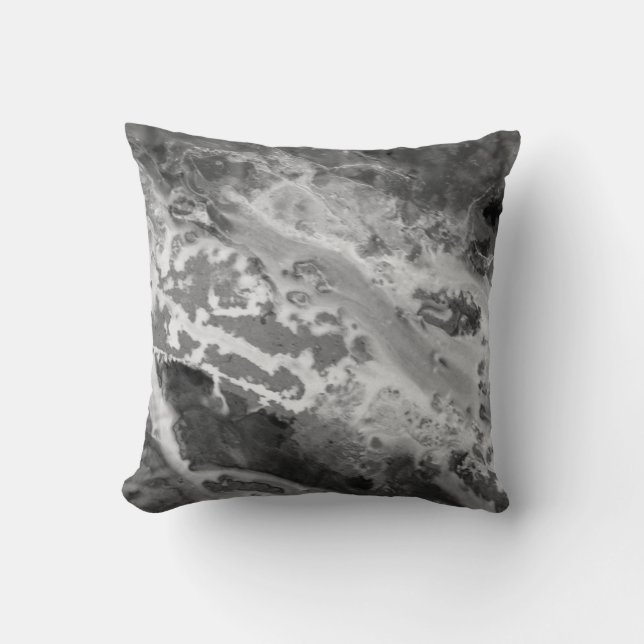 Coussin Storm Cloud Grey abstrait Granite pierre roche (Recto)