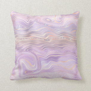 Coussin Strate de marbre violet lavande