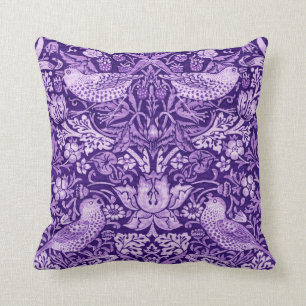 Coussin Strawberry Thief Purple, William Morris