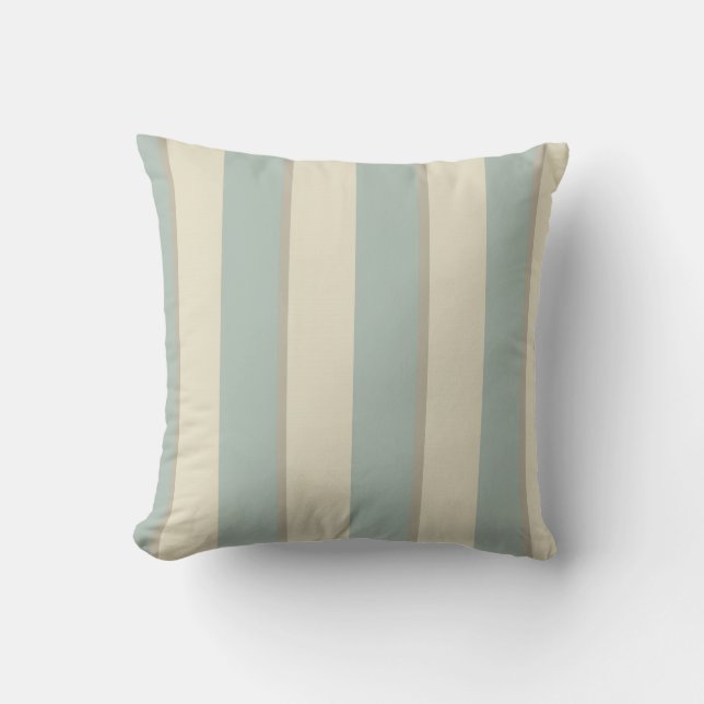 Coussin Stripe géorgienne Eau de Nil (Recto)