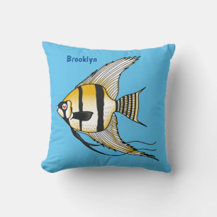 Coussin Striped angelfish cartoon