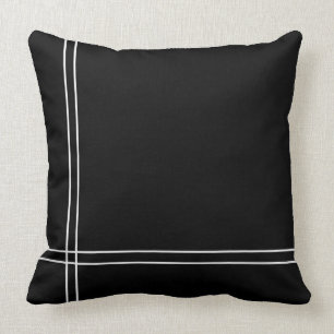 Coussin Stripes blanches noires minimalistes classiques