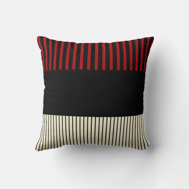 Coussin Stripes Color Pop - Rouge & Crème (Verso)