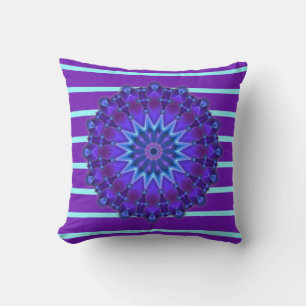 Coussin Stripes Motif wride violet & Mandala + backg.