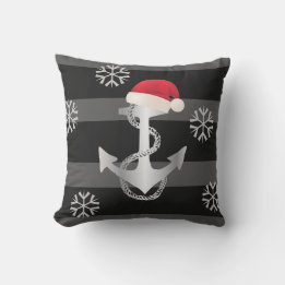 Coussin STRIPES nautiques AVEC ANCRE et Santa Hat |