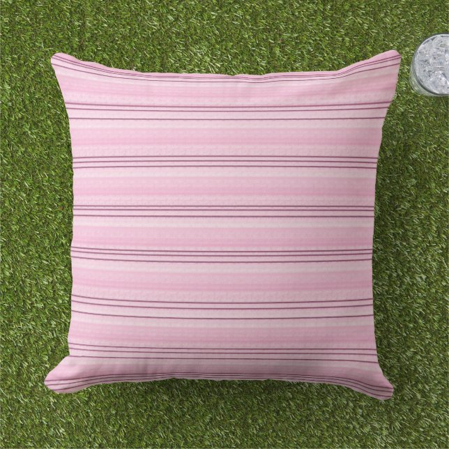 Coussin Stripes Pastel rose Peach moderne géométrique (Herbe)