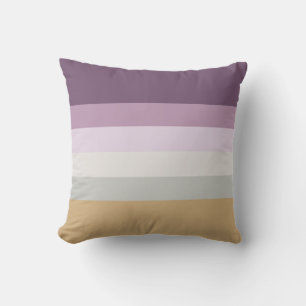 Coussin Stripes Six Couleurs - Bleu violet rose gris jaune
