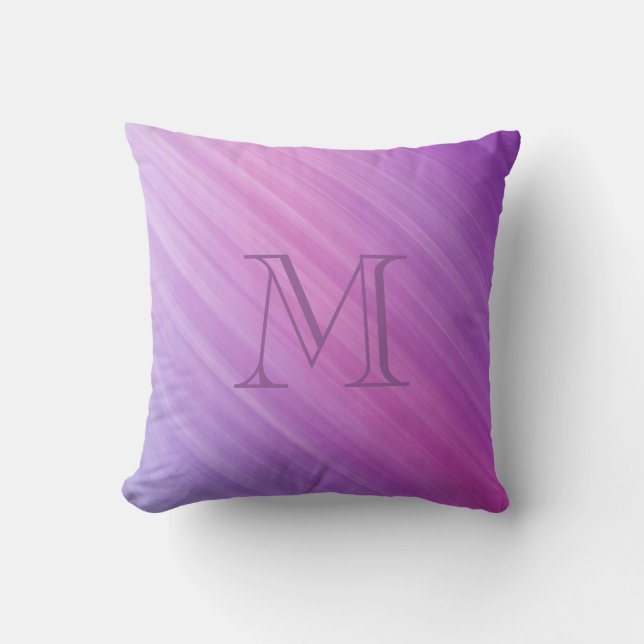 Coussin Stripes subtiles Lisse-Lame rose violet (Recto)