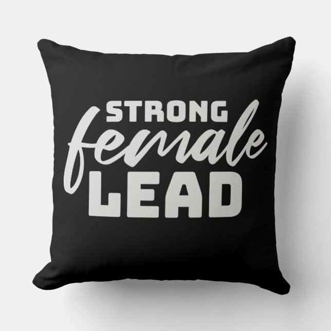 Coussin Strong Female Lead Feminist Empowerment Quote Logo (Recto)